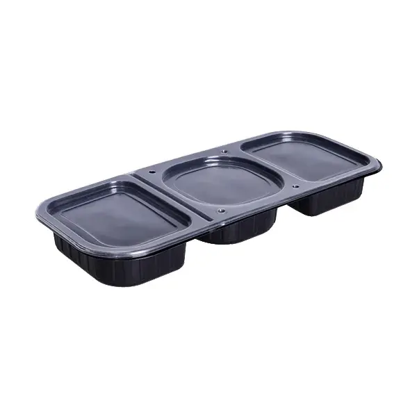 Caserola lunch box 3 compartimente 160 x 380 x x 50mm cu capac Caserola lunch box 3 compartimente 160 x 380 x x 50mm cu capac