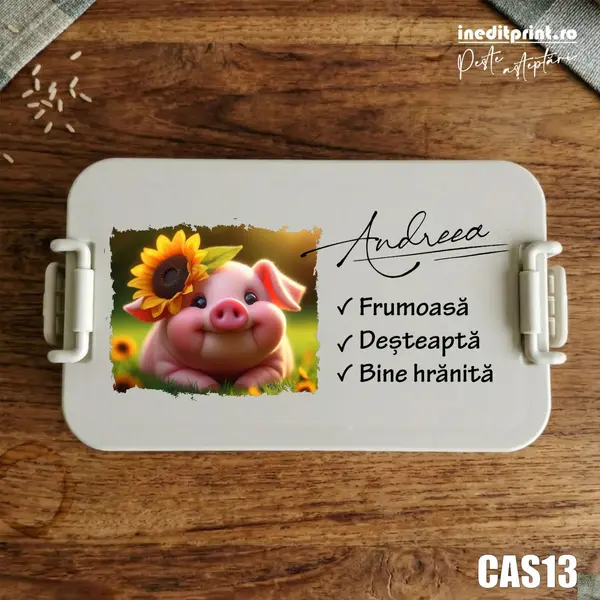 Caserola personalizata Bine hranita CAS13 Bej