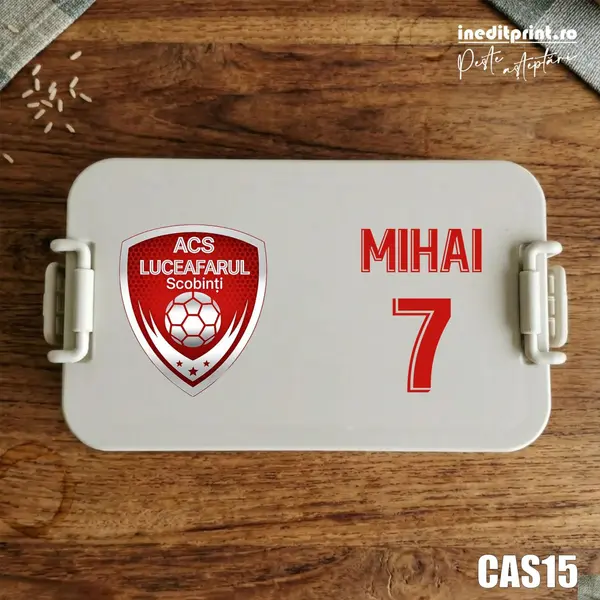 Caserola personalizata nume, numar si sigla CAS15 Bej