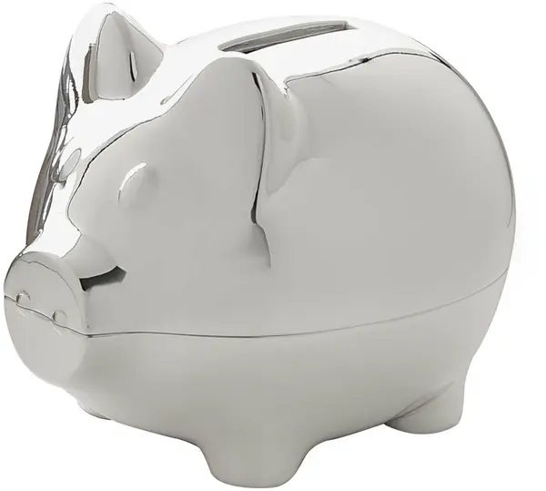 Casetă de economii argintie Widdop Bambino - Purceluș Piggy