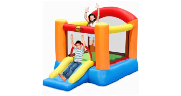 Castel gonflabil colorat cu tobogan Happy Hop, L 265 x 200 l x H 200 cm