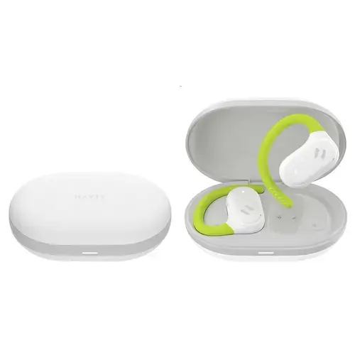 Casti alergare intraauriculare Havit OWS915 cu microfon, Bluetooth 5.4, TWS, ENC, IPX5, USB C, 1000mAh, aplicatie Havit Life (Alb)