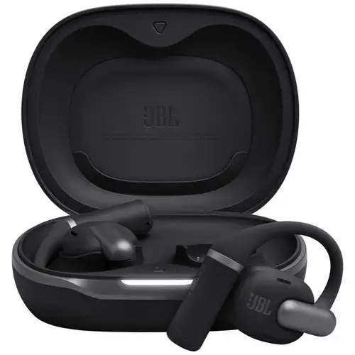 Casti Alergare Open-Ear JBL Sense Pro, True Wireless, Bluetooth, Hi-Res Audio, 4 microfoane, Multipoint, Autonomie 38 ore, Negru