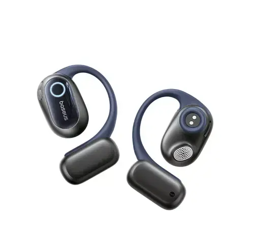 Casti alergare True Wireless Baseus Bowie MF1, Open-Ear, Bluetooth 5.4, IPX4 (Negru/Albastru)