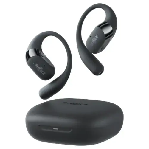 Casti alergare wireless Shokz OpenFit 2 Plus, autonomie 11-48 ore, Bluetooth 5.4, MultiPoint Pairing, IP55 (Negru)
