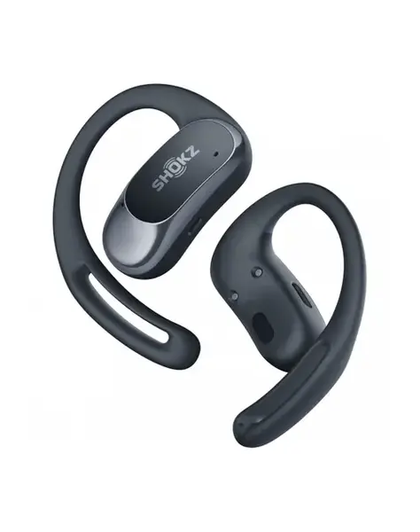 Casti alergare wireless Shokz OpenFit Air, Technologie DirectPitch™, Autonomie 6/28 ore, IP54 (Negru)