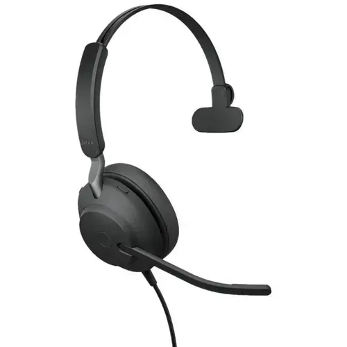 Casti Call Center cu fir Jabra Evolve2 40 UC Mono, Microfon tip boom, USB-C/A (Negru)