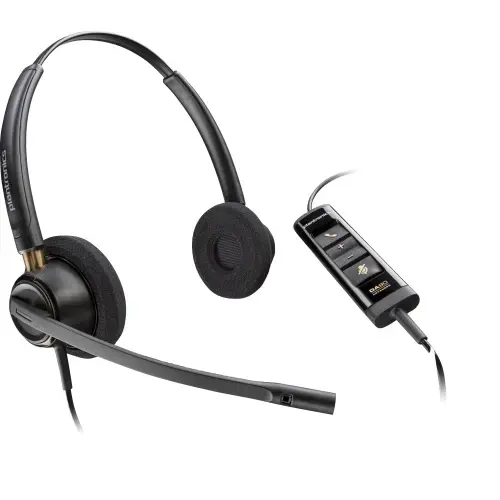 Casti call center Poly EncorePro 525 MS, Cu fir (Negru)