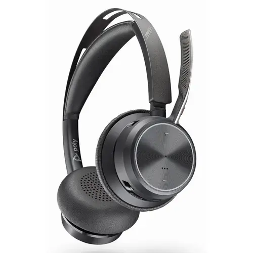 Casti Call Center Poly Voyager Focus 2, Wireless, Bluetooth, ANC, USB-C-C + adaptor USB-C/A, Adaptor BT700 (Negru)