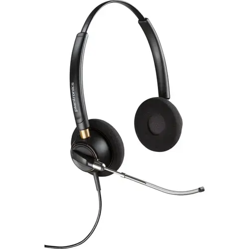 Casti cu fir Call Center Poly Plantronics EP 520V, 3.5mm, Stereo, VoiceTube +Quick Disconnect, Microfon (Negru)