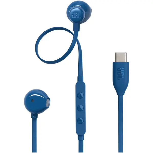Casti cu fir In-Ear JBL Tune 305C, Microfon, Type-C, Albastru