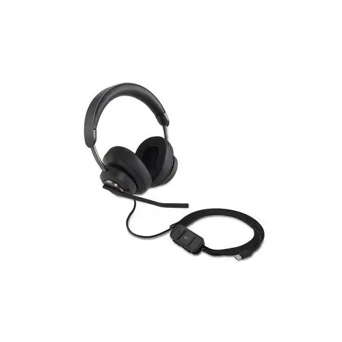 Casti cu fir PC Kensington H2000, USB-C, Microfon, ENC (Negru)