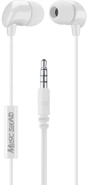 Căști cu microfon Cellularline - Music Sound 3.5 mm, albe