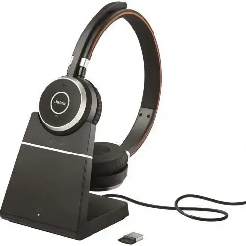 Casti cu microfon Jabra Evolve 65 SE Microsoft Stereo Stand, Bluetooth/USB + Link 380a (Negru)