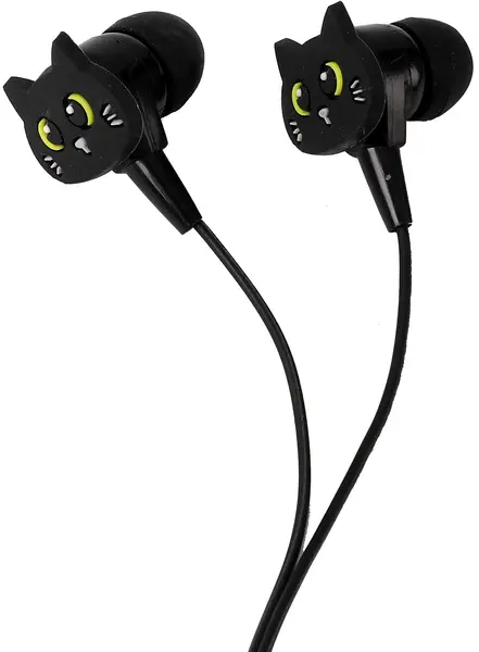 Căști cu microfon pentru copii I-Total - Cats Collection 11052, negru
