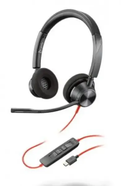 Casti cu microfon Poly BlackWire 3320 Microsoft, USB-C (Negru)