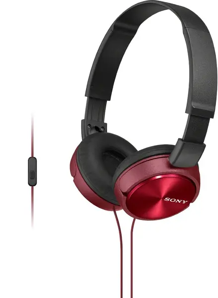 Căști cu microfon Sony - MDR-ZX310AP, rosii