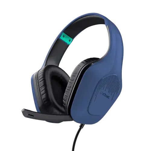 Casti cu microfon Trust GXT 415B Zirox, Jack 3.5 mm, Albastru