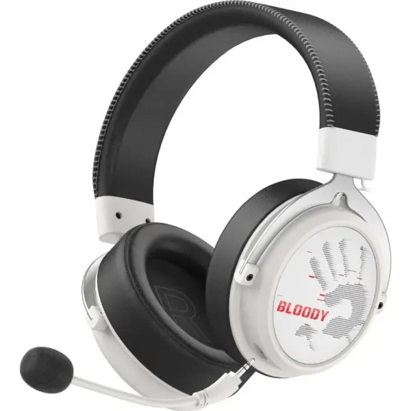 Căști gaming A4Tech - Bloody MR590 Sport White, wireless, albe