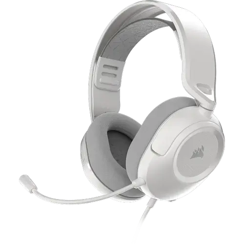 Casti Gaming cu fir Corsair HS35 V3, Stereo, Jack 3.5mm, Microfon, Multiplatforma (Alb)