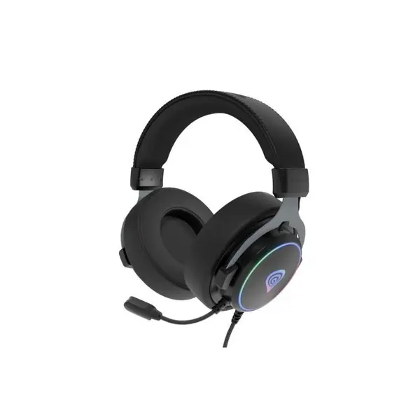 Casti gaming cu fir Genesis Neon 764, 7.1 Surround, Microfon, Iluminare RGB, Negru