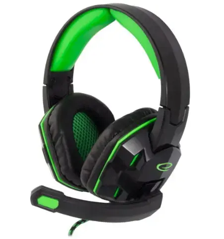 Casti Gaming Esperanza EGH380 VENOM, microfon, jack 3.5mm (Negru/Verde)