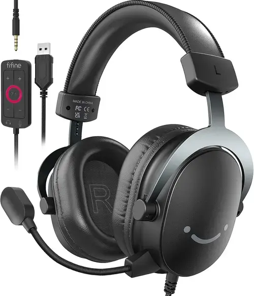 Casti gaming Fifine H9, sunet surround 7.1, microfon, USB, Jack 3,5 mm, Negru