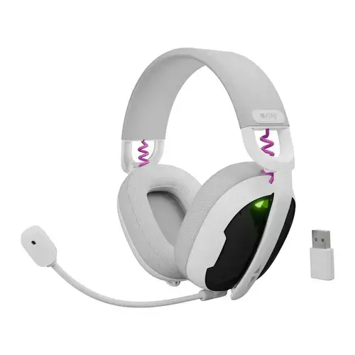 Casti Gaming Fury Fukiya F6, Wireless 2.4Ghz, Bluetooth (Alb/Gri)