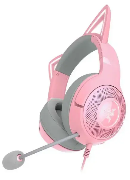 Casti gaming Razer Kraken Kitty V2, USB Type A, Quartz Edition (Roz)