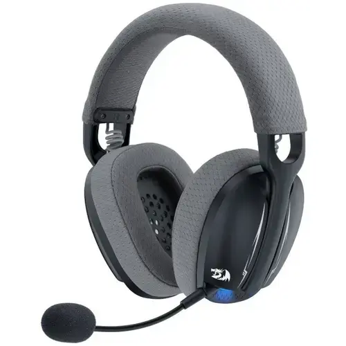 Casti Gaming Redragon Skuld Pro, Blue LED, Wired, Wireless 2.4 GHz, Bluetooth (Negru/Gri)