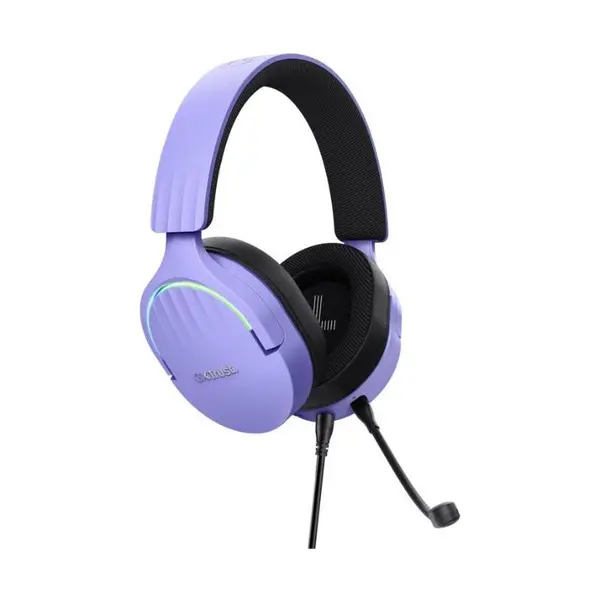 Casti gaming TrustGXT 490P Fayzo cu fir, interfata USB 2.0, frecventa de raspuns 20 Hz - 20.000 Hz, sensivitate 100 dB, Purple