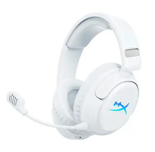 Casti Gaming Wireless HyperX Cloud Flight 2, Bluetooth/2.4GHz, Autonomie pana la 100 ore, Iluminare RGB, InstantPair (Alb)