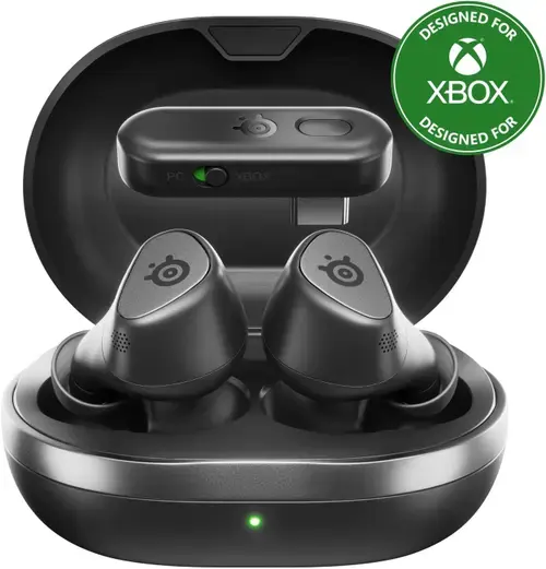 Casti Gaming Wireless In-Ear SteelSeries Arctis GameBuds pentru Xbox Series X|S, 2.4GHZ + Bluetooth, USB-C, ANC, Autonomie pana la 10 ore (Negru)