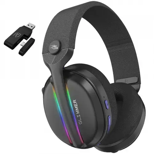 Casti Gaming Wireless Proove Glimmer, RGB, BT / Wi-Fi / Wired, Negru/Mov