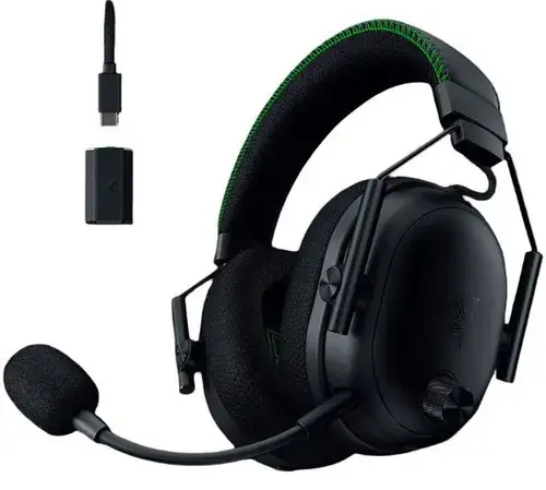 Casti Gaming Wireless Razer Blackshark V3 Pro pentru Xbox, Over-Ear, 2.4G/Bluetooth/USB/Jack 3.5mm, Hybdrid ANC, TriForce Bio-Cellulose 50mm, Autonomie 70 ore (Negru)