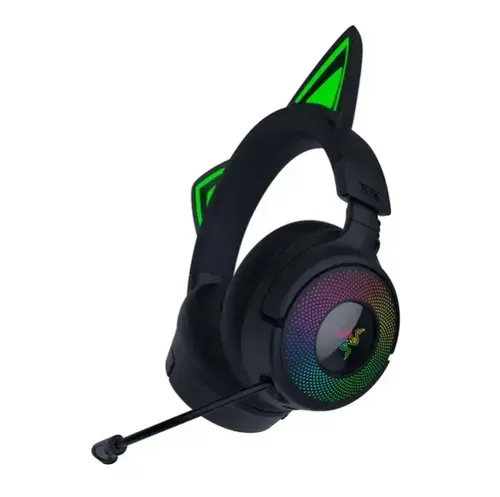 Casti Gaming Wireless Razer Kraken Kitty V3 Pro, 2.4G/Bluetooth/USB, Over-Ear, Chroma RGB, Microfon HyperClear Super Wideband (Negru)