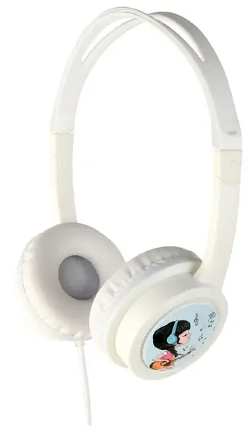 Casti Gembird MHP-JR-W, cu fir, multimedia, Jack 3.5 mm, pentru copii (Alb)