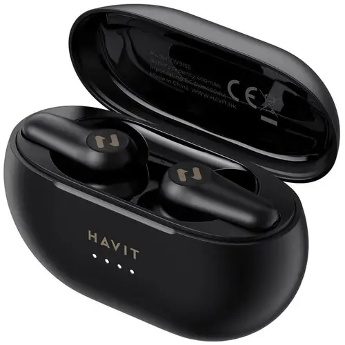 Casti HAVIT TW915E wireless, Bluetooth 5.3, Microfon, Noise Cancelling, Negru