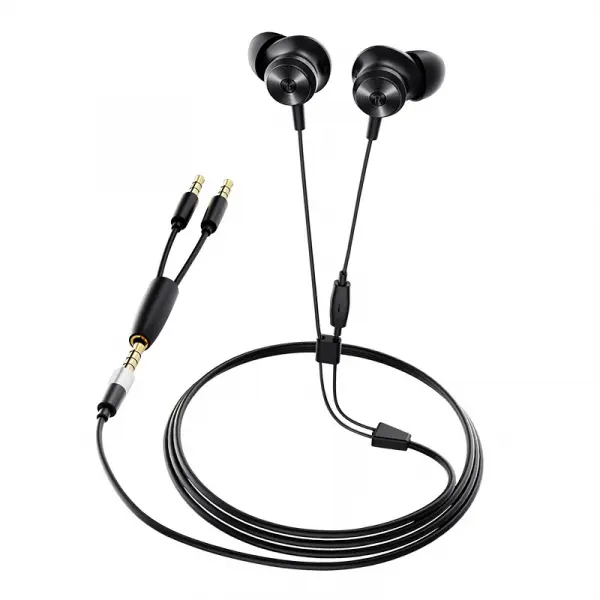 Casti in-ear cu fir Bluedio Li, Difuzor de 13mm, 115dB, 32Ω, Microfon HD, Jack placat cu aur, Design magnetic, Negru