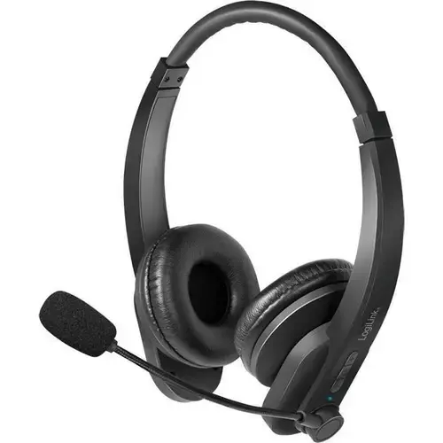Casti Logilink BT0060, wireless standard utilizare multimedia MP3 smartphone microfon pe brat conectare prin Bluetooth 5.0, Negru