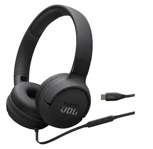 Casti On-ear, JBL Tune 520C, Microfon, USB-C, Negru