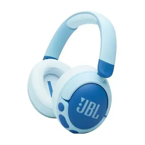 Casti Over-Ear JBL Junior 470NC, Wireless, Bluetooth, Noise Cancelling si microfon incorporat, Autonomie 28h, Albastru