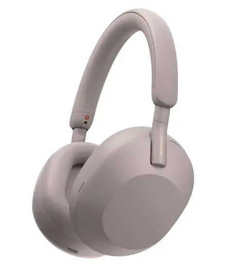 Casti Over the Ear Sony WH-1000XM5P, Wireless, Bluetooth, Noise cancelling, Autonomie baterie 30 ore, Microfon (Roz)