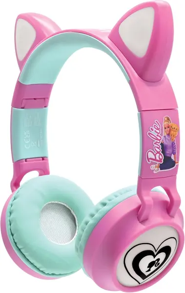 Căști pentru copii Lexibook - Barbie Cat’s ears HPBTKTBB, wireless, roz/albastru