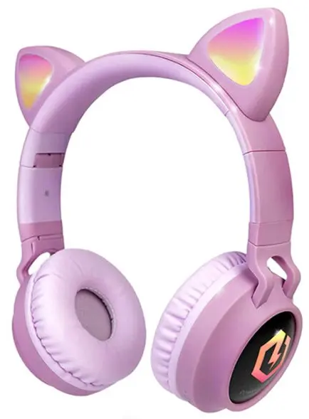 Căști pentru copii PowerLocus - Buddy Ears, wireless, roz