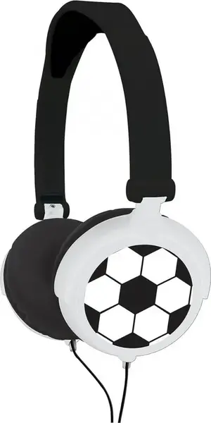 Casti pliabile cu fir Fotbal, Lexibook, Jack audio 3.5mm (Alb/Negru)
