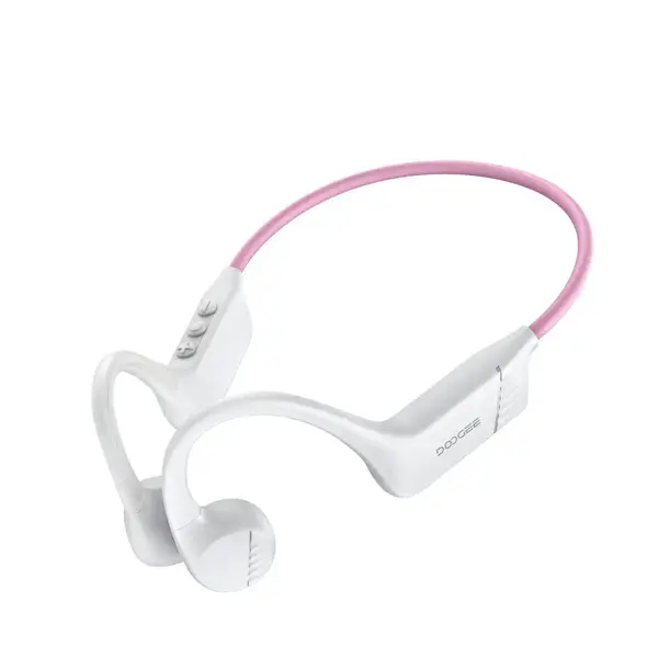 Casti Sport DOOGEE BoneBeat Run, Albe, Open-Ear, Bone Conduction, IP66, Bluetooth, 10h Autonomie, Confort Sport