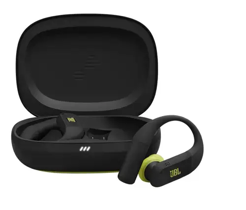 Casti sport in-ear JBL Endurance Peak 4, True Wireless, Noise Cancelling, IP68, 6 Microfoane, Redare pana la 48 h, Negru/Galben