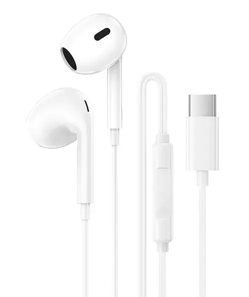 Casti Stereo Borofone BM100 Max Fuente, USB-C, Alb