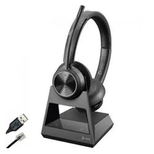 Casti Stereo Call Center DECT Poly SAVI 7320, 1880-1900 MHz, Raza de 180m, Autonomie 13 ore, Microfon (Negru)